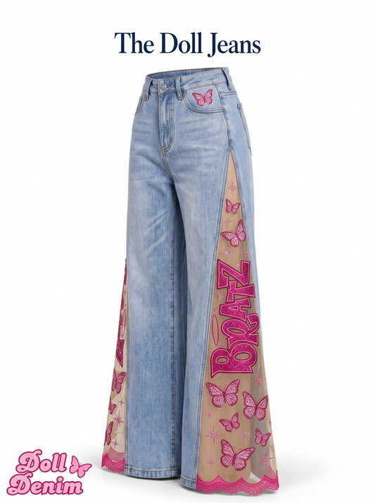 Doll Denim Lace-Split Jeans™